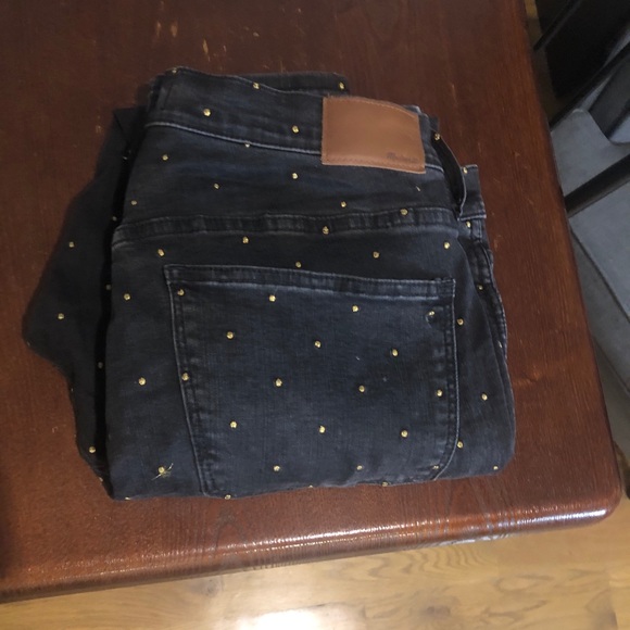 10” high-rise skinny jeans: metallic dots - Picture 3 of 4